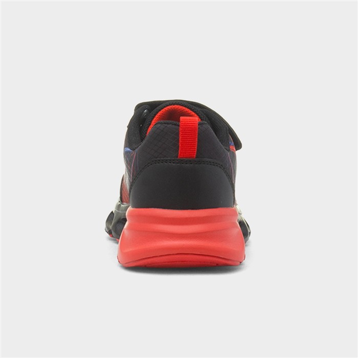 Kids Black Easy Fasten Light Up Trainer