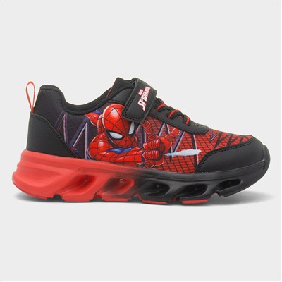 Kids Black Easy Fasten Light Up Trainer