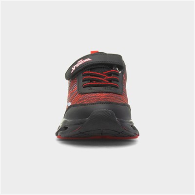Kids Black Easy Fasten Light Up Trainer