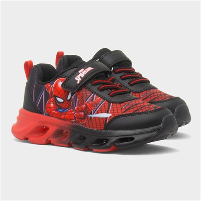 Kids Black Easy Fasten Light Up Trainer