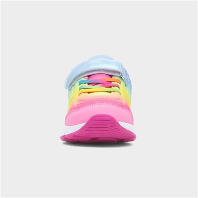 Kids Multi Rainbow Easy Fasten Trainer