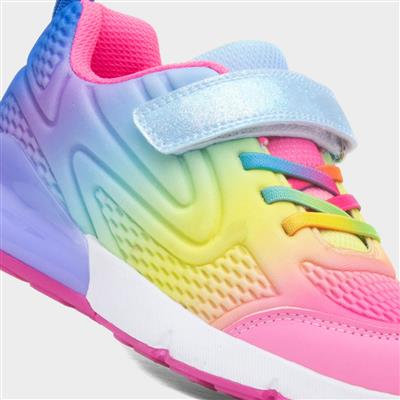 Kids Multi Rainbow Easy Fasten Trainer