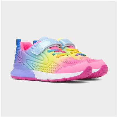 Kids Multi Rainbow Easy Fasten Trainer