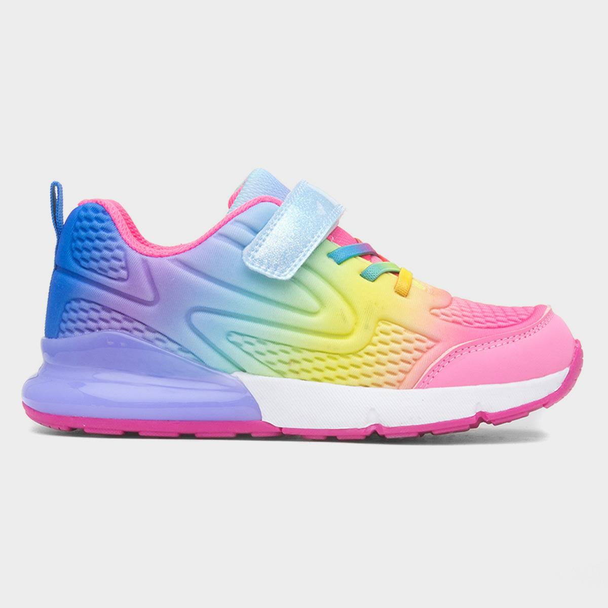 Kids Multi Rainbow Easy Fasten Trainer