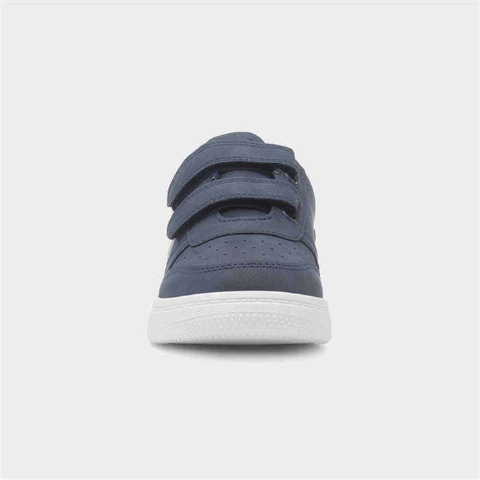 Kids Navy & White Easy Fasten Trainer