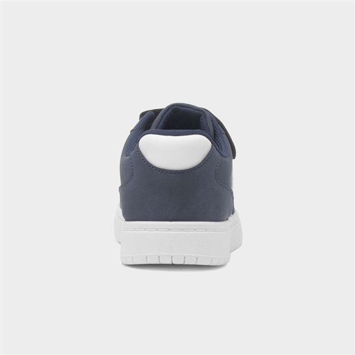 Kids Navy & White Easy Fasten Trainer