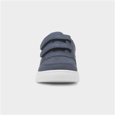 Kids Navy & White Easy Fasten Trainer