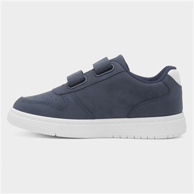 Kids Navy & White Easy Fasten Trainer