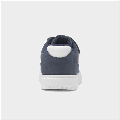 Kids Navy & White Easy Fasten Trainer