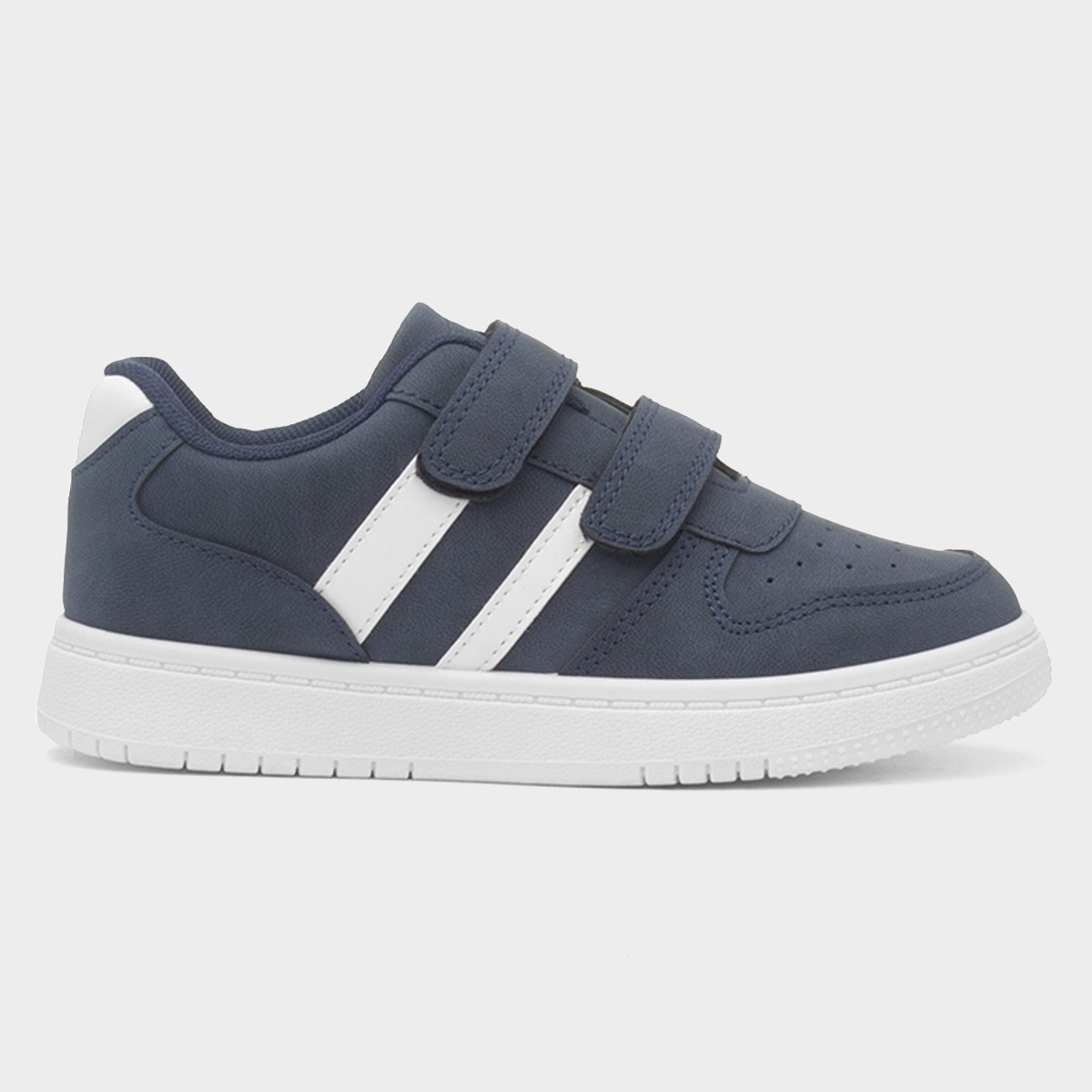 Kids Navy & White Easy Fasten Trainer