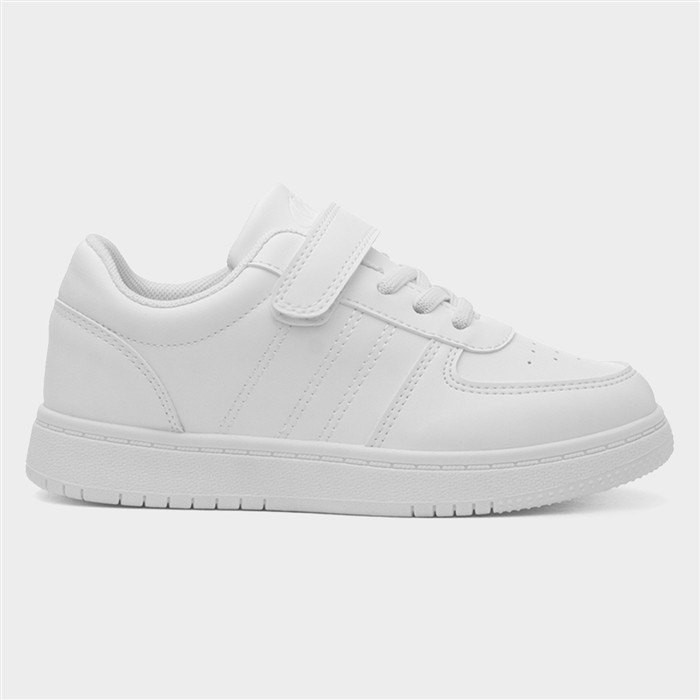 Kids' White Easy Fasten Trainer