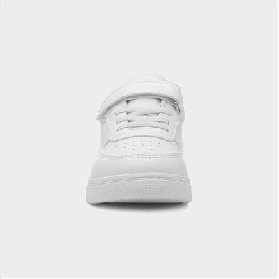 Kids' White Easy Fasten Trainer