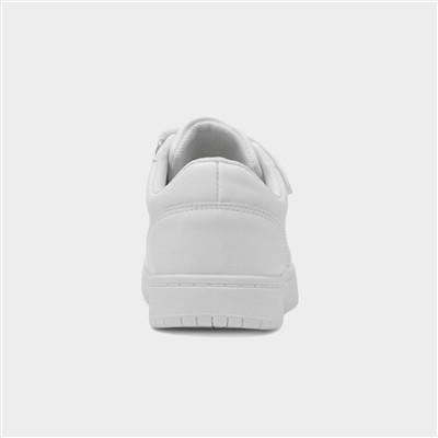 Kids' White Easy Fasten Trainer