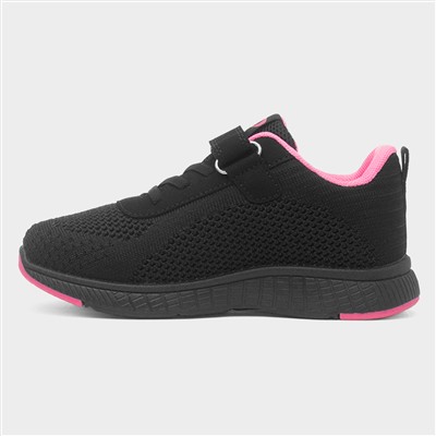 Kids Black Rainbow Easy Fasten Trainer