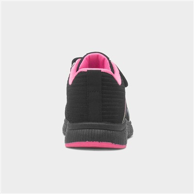 Kids Black Rainbow Easy Fasten Trainer