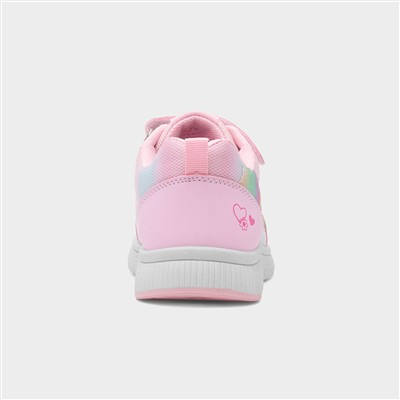 Girls Pink Easy Fasten Trainer