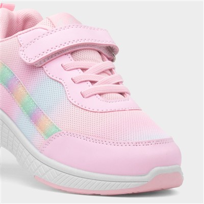 Girls Pink Easy Fasten Trainer