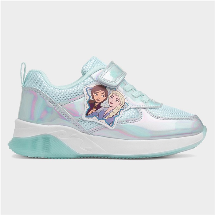 Disney Frozen Metallic Kids Light Up Trainer Size 30