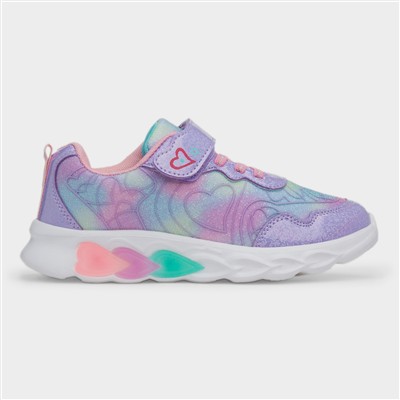 Aurora Girls Purple Light Up Heart Trainer