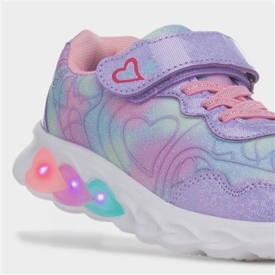 Aurora Girls Purple Light Up Heart Trainer