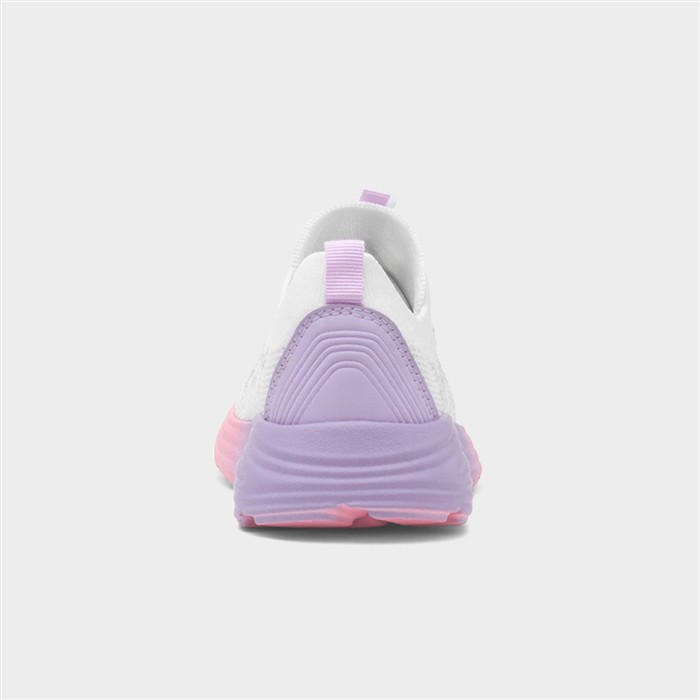 Girls White Bungee Lace Knitted Star Trainer