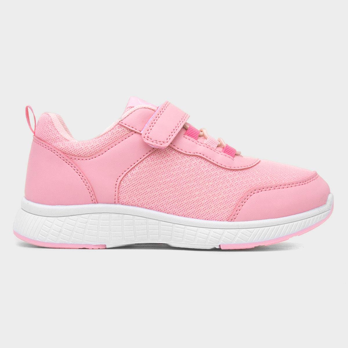 Kids Pink Easy Fasten Trainer