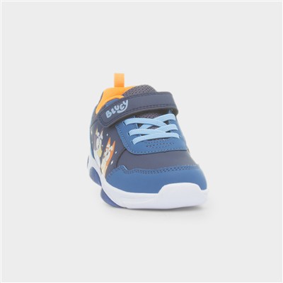 Kids Navy Easy Fasten Light Up Trainer