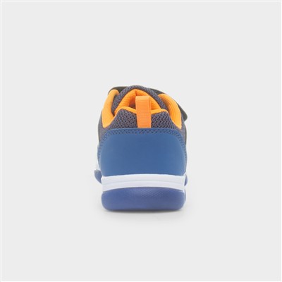 Kids Navy Easy Fasten Light Up Trainer