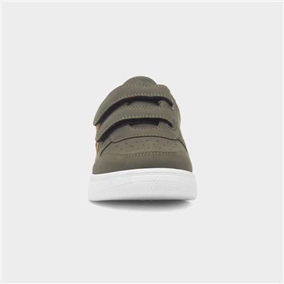 Kids Khaki Easy Fasten Trainer