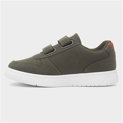 Kids Khaki Easy Fasten Trainer