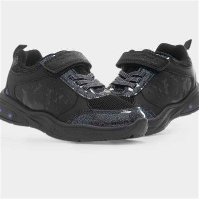 Amethyst Kids Black Light Up Trainer