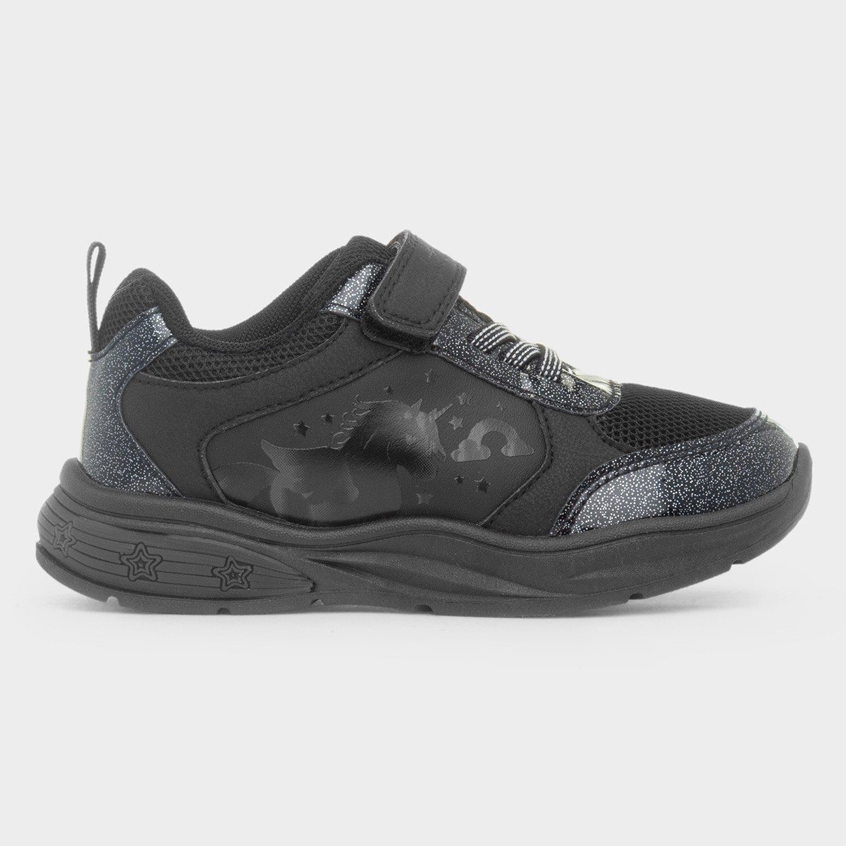 Amethyst Kids Black Light Up Trainer
