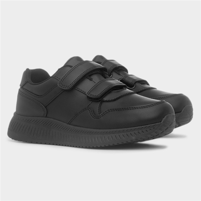 Crater Kids Black Double Easy Fasten Shoe