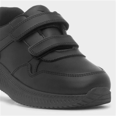 Crater Kids Black Double Easy Fasten Shoe