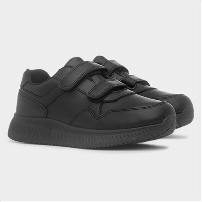 Crater Kids Black Double Easy Fasten Shoe