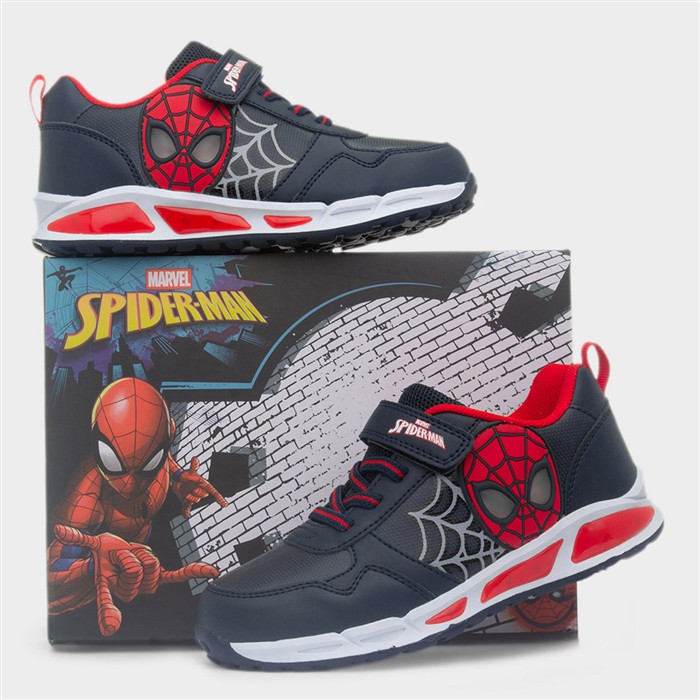 Kids Navy Light Up Pattern Trainer