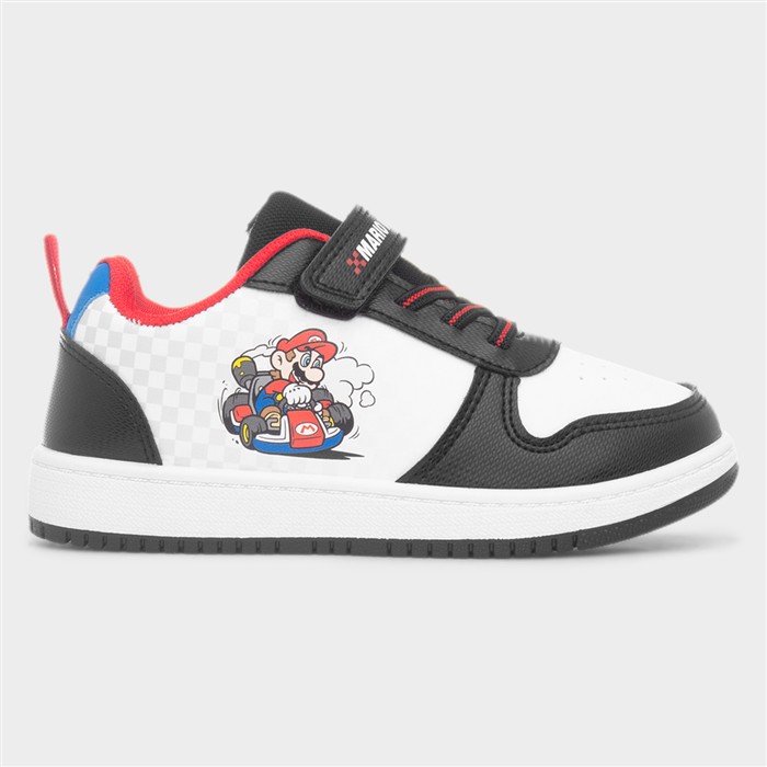 Kids White Easy Fasten Trainer