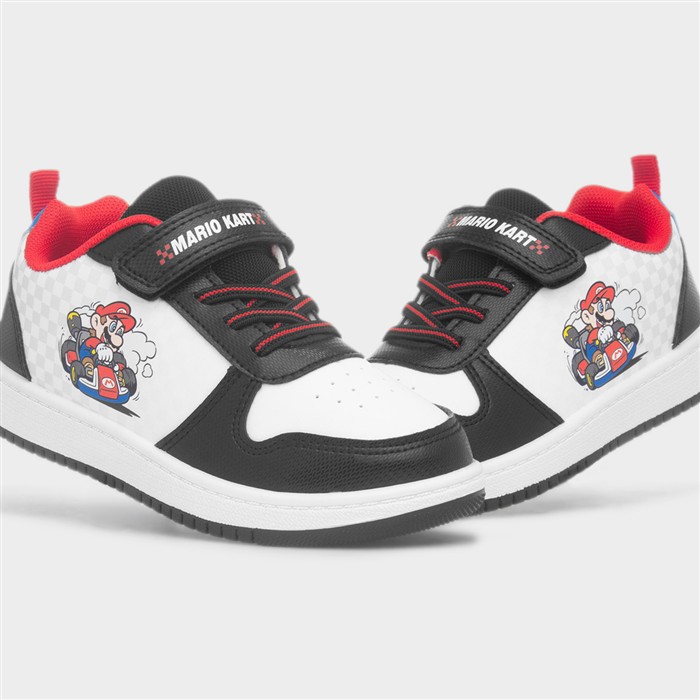 Kids White Easy Fasten Trainer