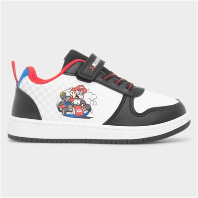 Kids White Easy Fasten Trainer