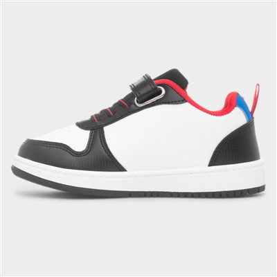 Kids White Easy Fasten Trainer