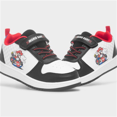 Kids White Easy Fasten Trainer