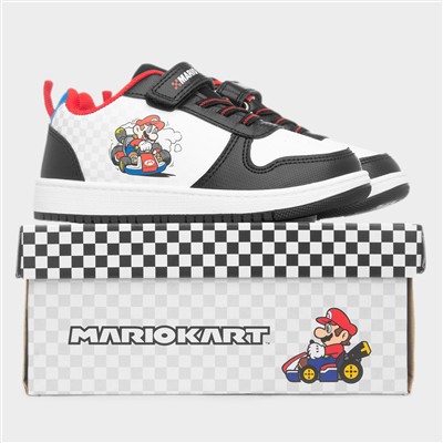 Kids White Easy Fasten Trainer