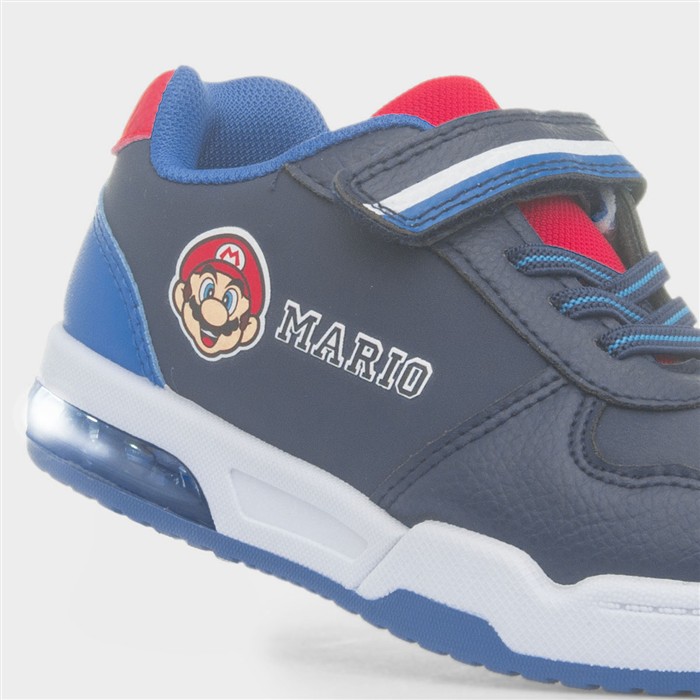 Kids Navy Light Up Easy Fasten Trainer