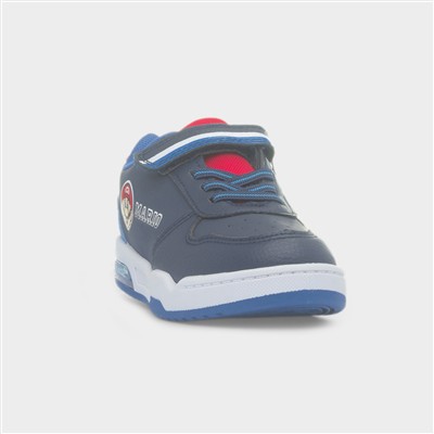 Kids Navy Light Up Easy Fasten Trainer
