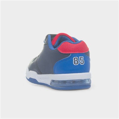Kids Navy Light Up Easy Fasten Trainer