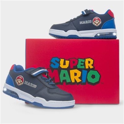 Kids Navy Light Up Easy Fasten Trainer