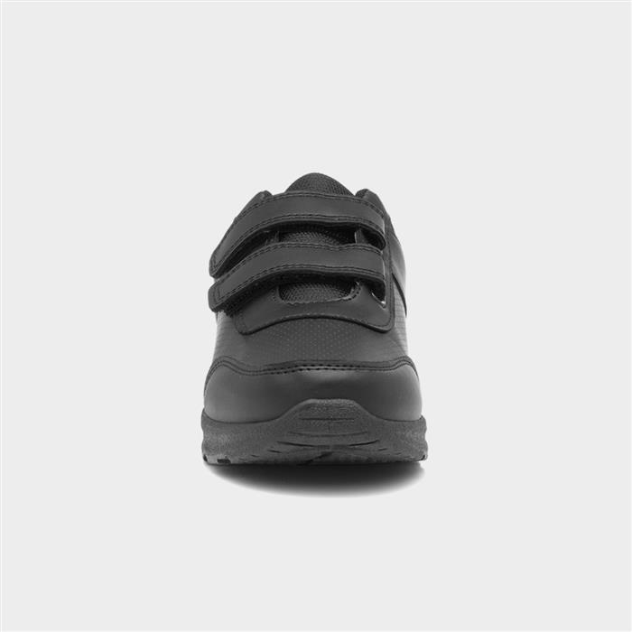 Kids Black Double Easy Fasten Trainer