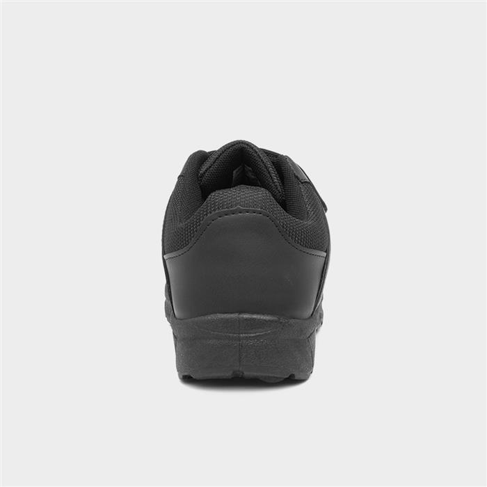 Kids Black Double Easy Fasten Trainer