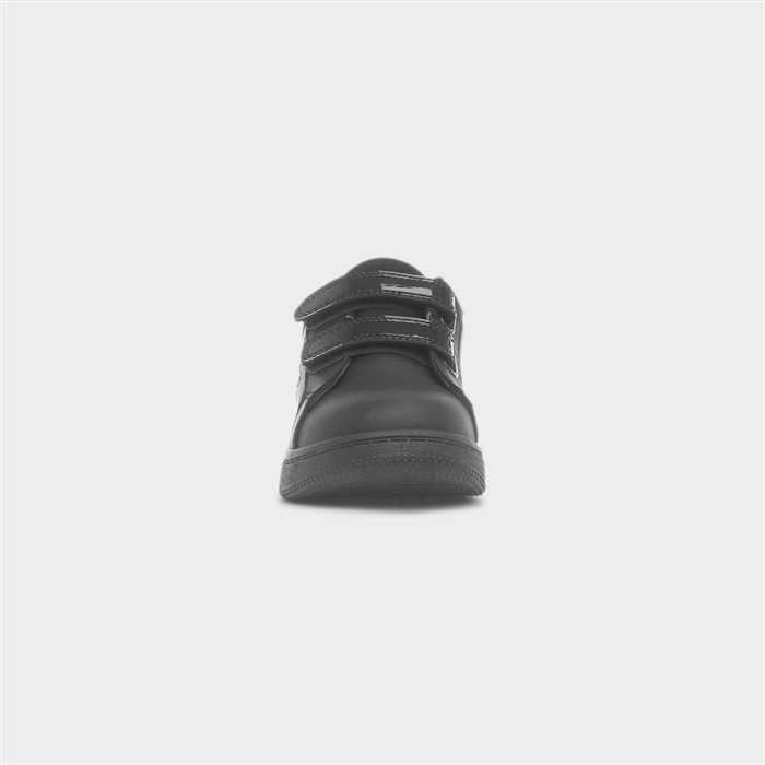 Girls Black Double Easy Fasten Star Trainer