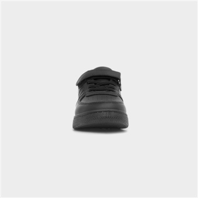 Kids' Black Easy Fasten Flat Trainer